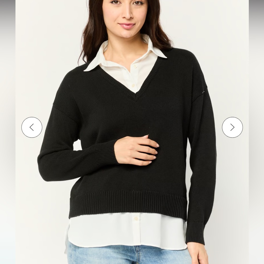 Ralph Lauren Petite Collar Textured Blouse